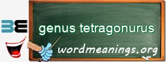 WordMeaning blackboard for genus tetragonurus